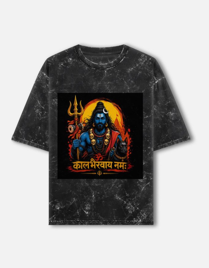 Kaal Bhairav Unisex Acid Washed Oversized Tee