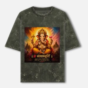 MangalMurti Unisex Acid Washed Oversized Tee