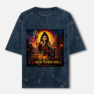 Batuk Bhairav Unisex Acid Washed Oversized Tee