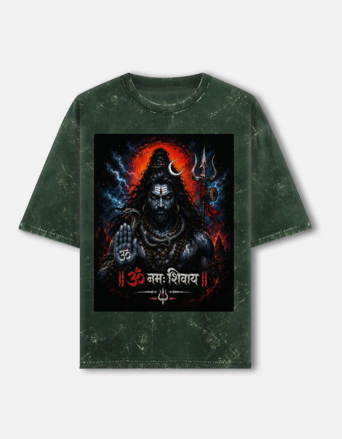 Shiva Unisex Acid Washed Oversized Tee