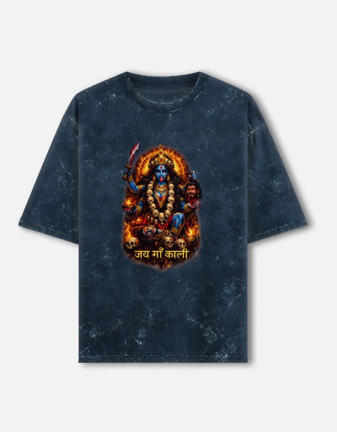 Maa kali Unisex Acid Washed Oversized Tee